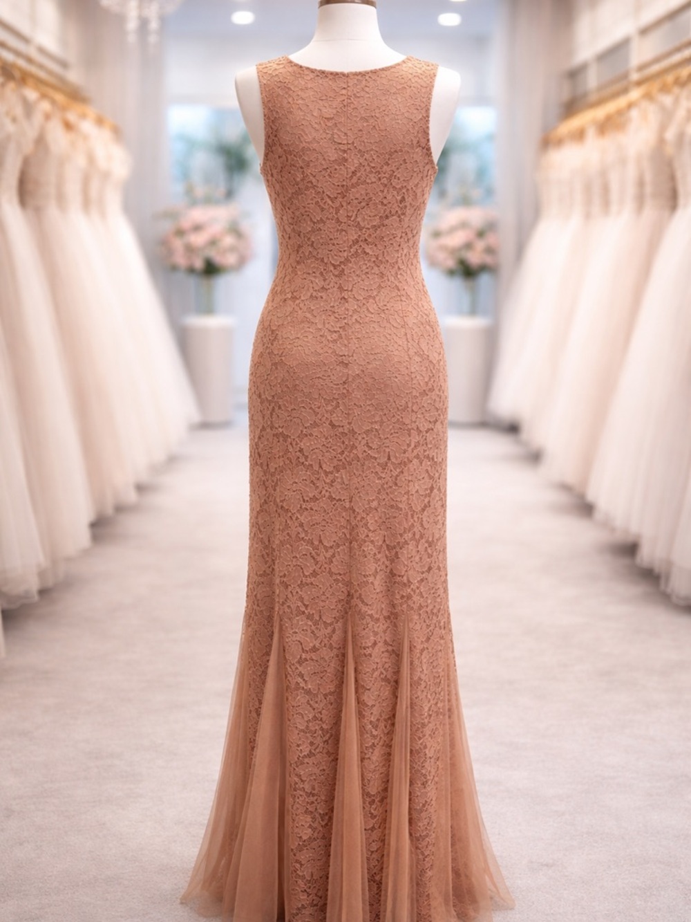 Candalite Lace Maxi Dress | Size L | Elegant Blush Formal - Picture 3 of 14